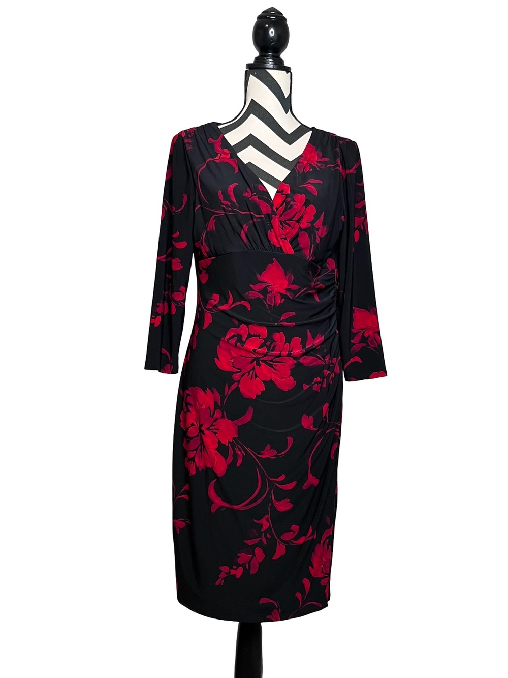 lauren ralph lauren faux wrap jersey dress | Dresses | Lauren Ralph Lauren Dark Floral Career Midi Sz 2 Timeless design and modern